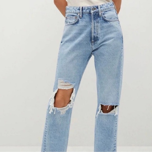 Mango Selina Ripped Blue Jeans - Picture 2 of 5
